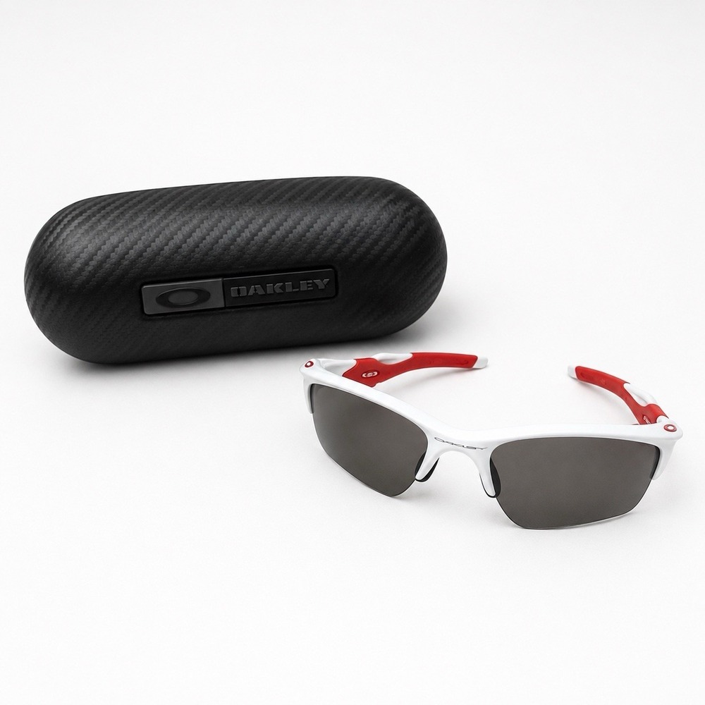 Oakley Half Jacket 2.0 Polarized Sunglasses White Frame Black Lens OO9154-23 62